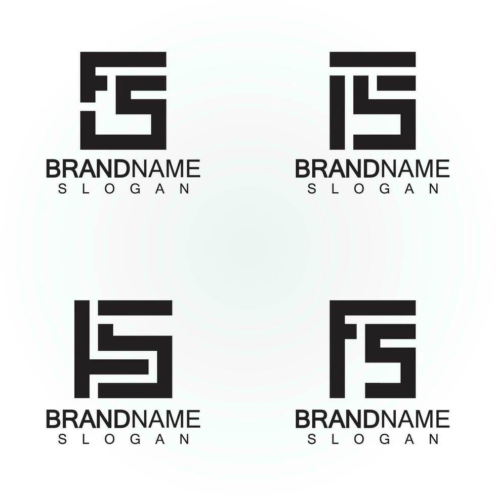 Alphabet letters monogram logo FS  elegant and Professional black color letter icon design vector