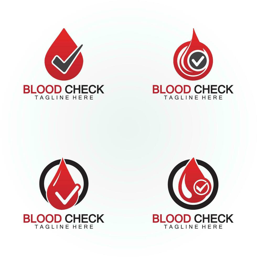 Blood drop check logo icon vector design template