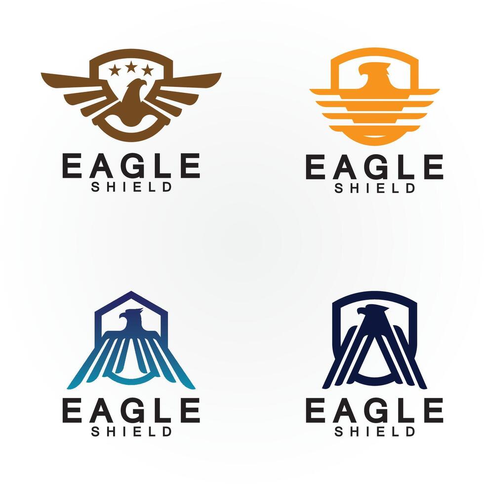 Eagle shield logo design, hawk  head vector emblem logo element, bird, falcon emblem vector icon