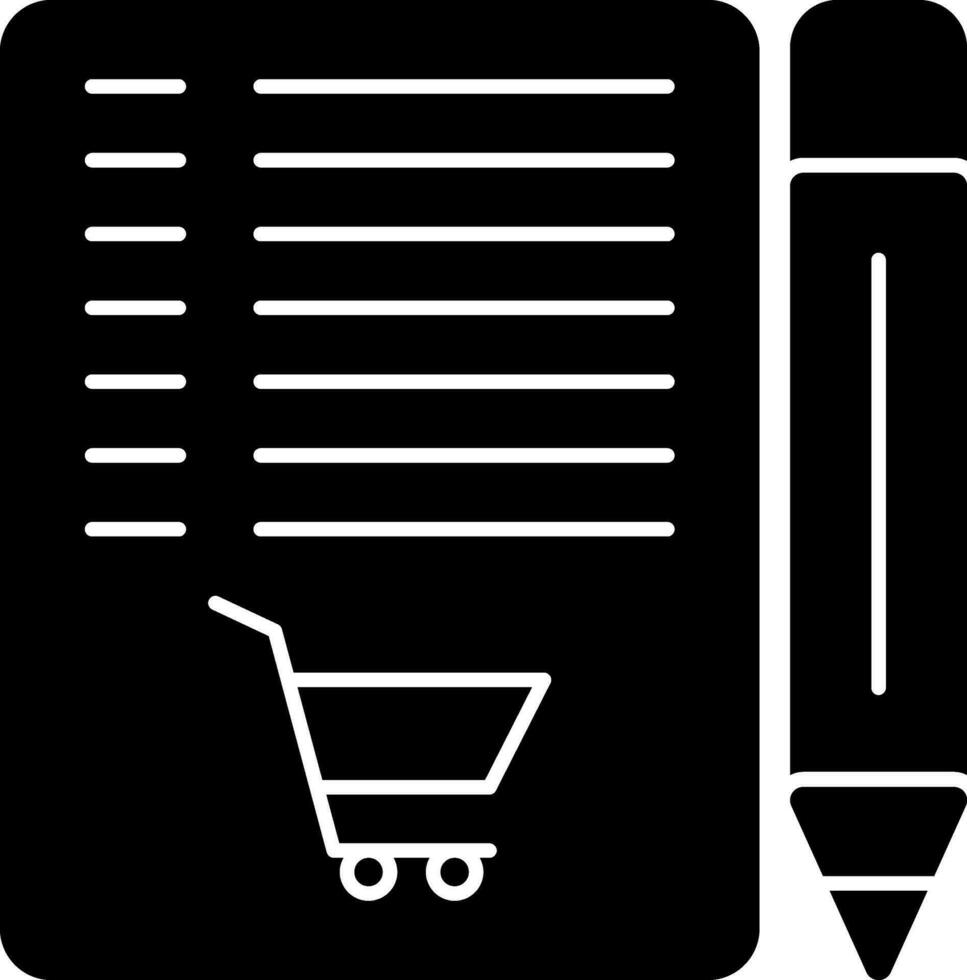 diseño de icono de vector de lista de compras
