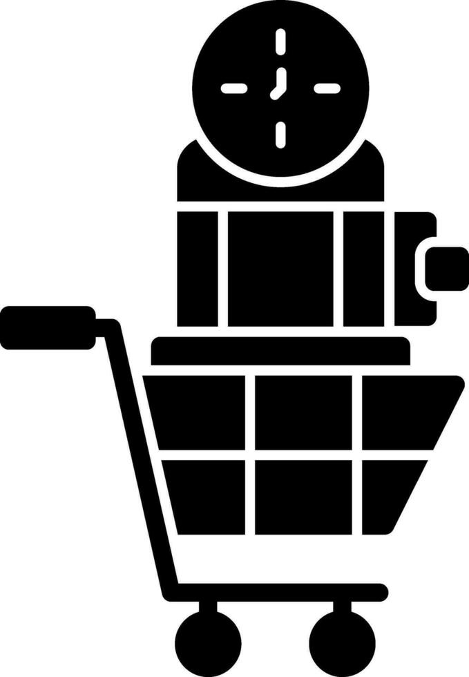 Shopping Time Machine Vector Icon Design