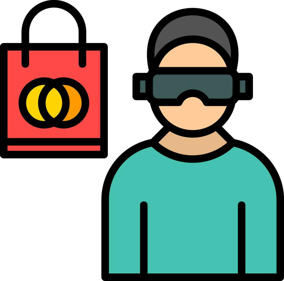 compras vr auriculares vector icono diseño