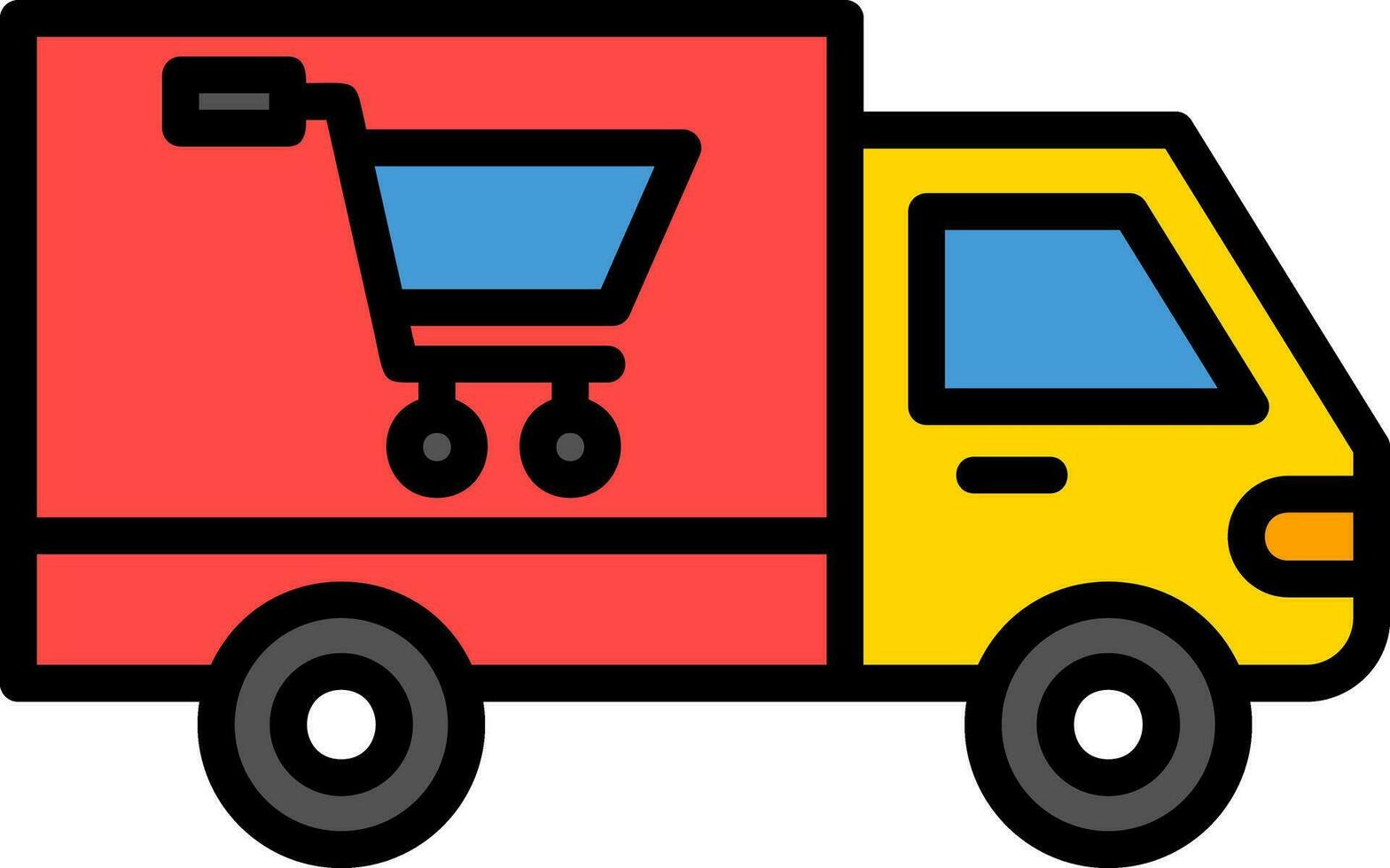 Shopping Delivery Truck Vector Icon Design