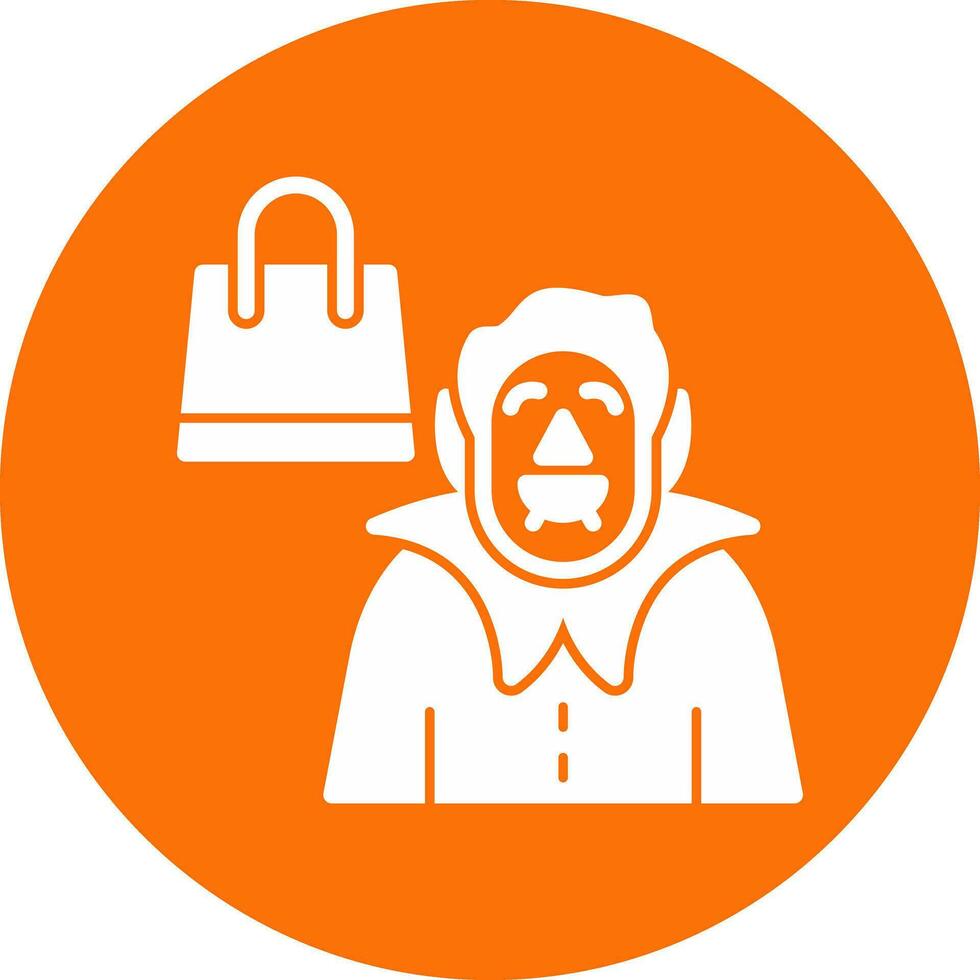 Shopping Vampire Vector Icon Design