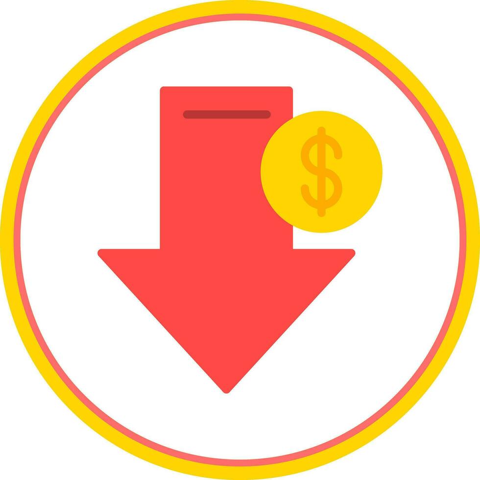 precio soltar flecha vector icono diseño