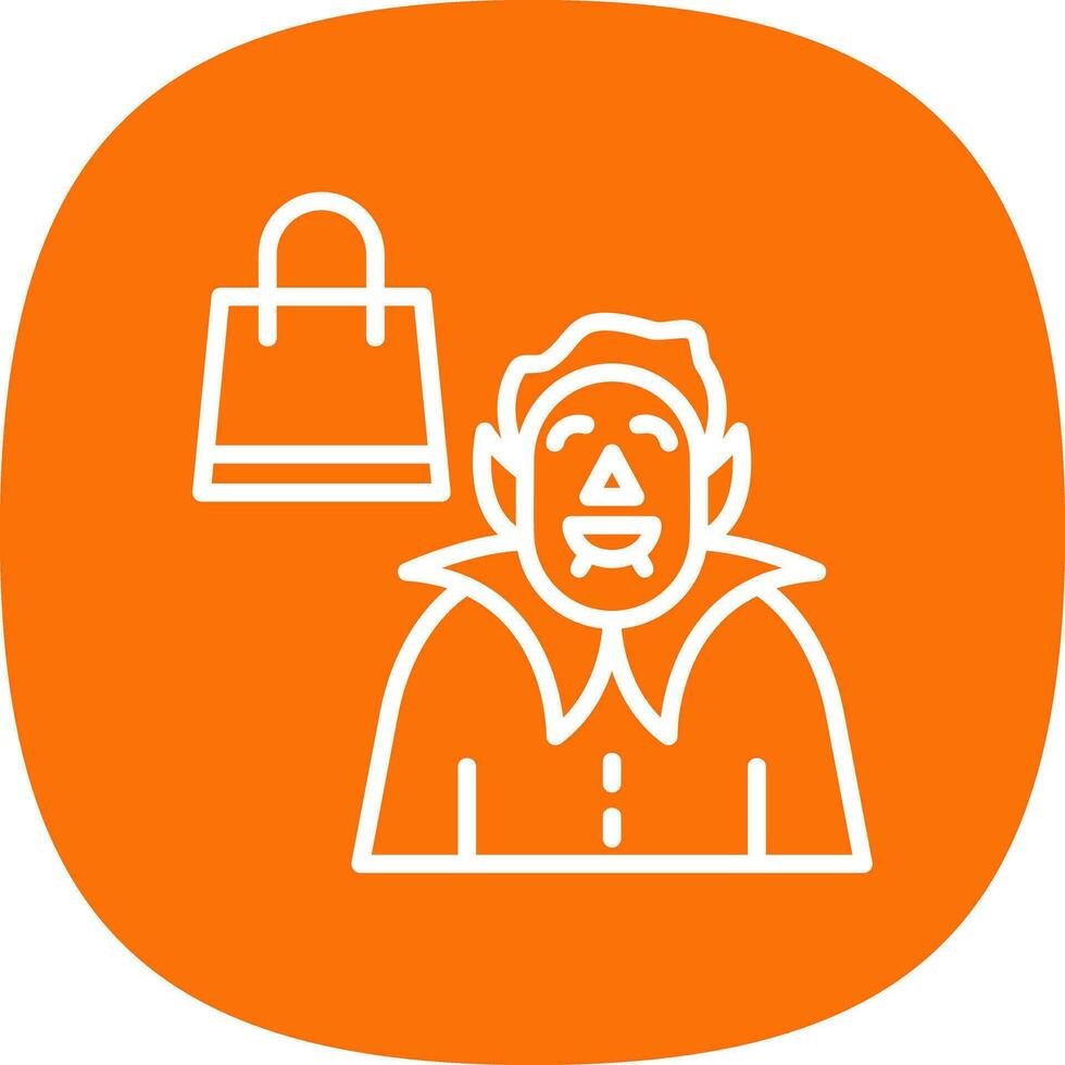 Shopping Vampire Vector Icon Design