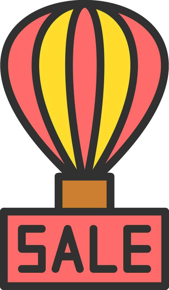 Sale Hot Air Balloon Vector Icon Design