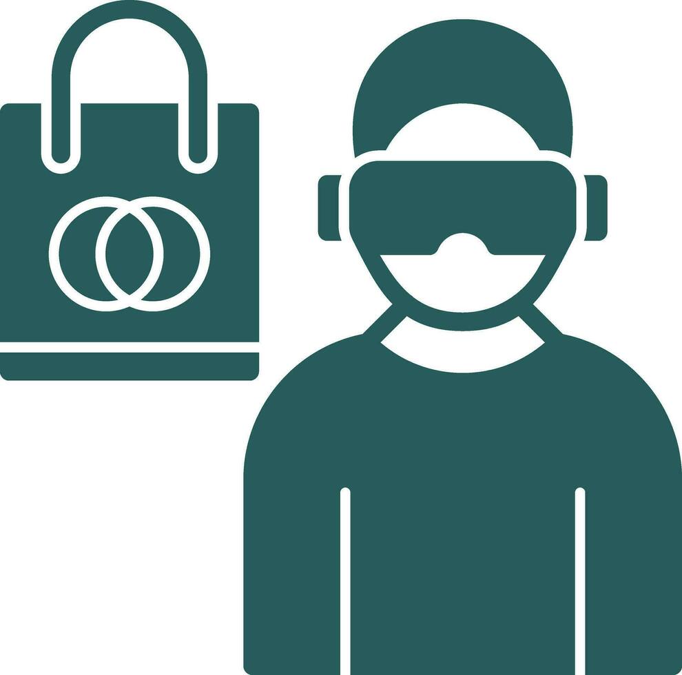 Shopping VR Headset Vector Icon Design
