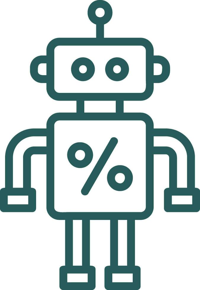 Discounted Robot Vector Icon Design