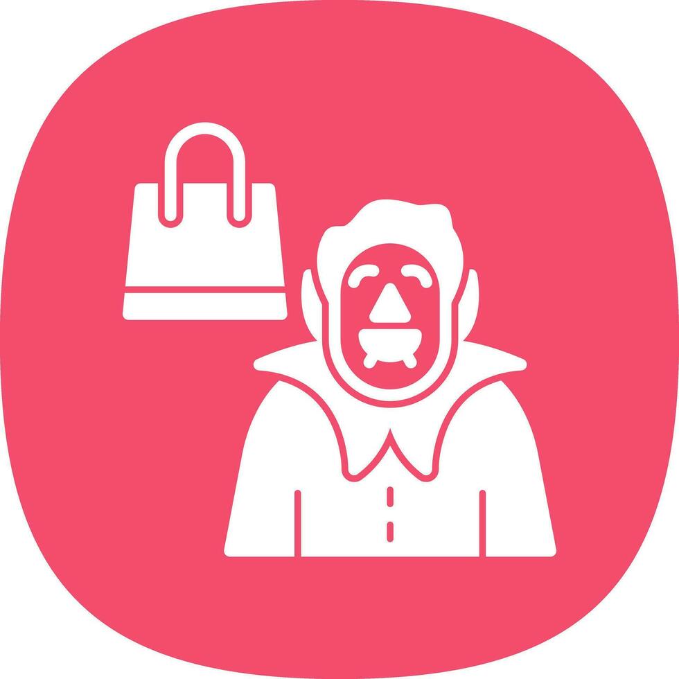Shopping Vampire Vector Icon Design