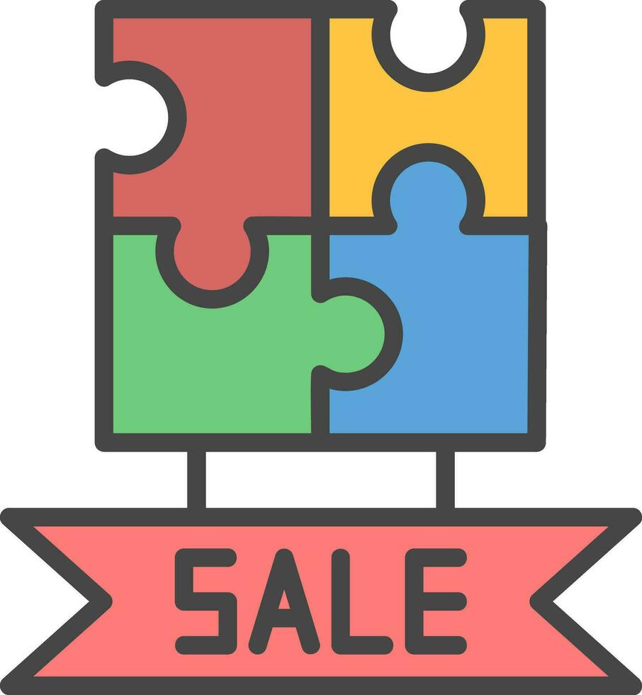 Sale Jigsaw Puzzle Vector Icon Design