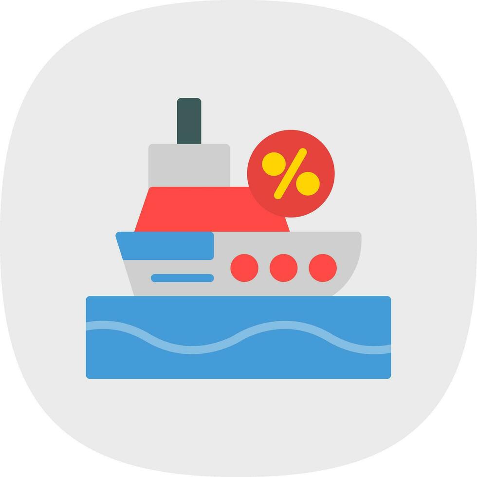 Discounted Cruise Ship Vector Icon Design