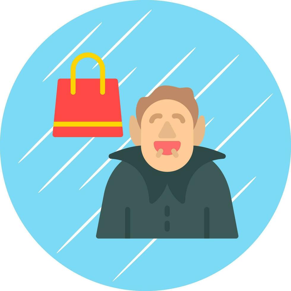 Shopping Vampire Vector Icon Design