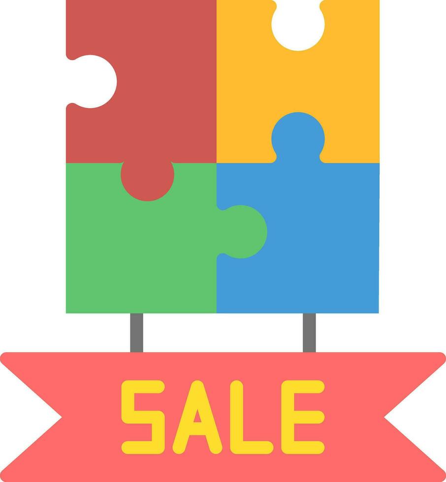 Sale Jigsaw Puzzle Vector Icon Design