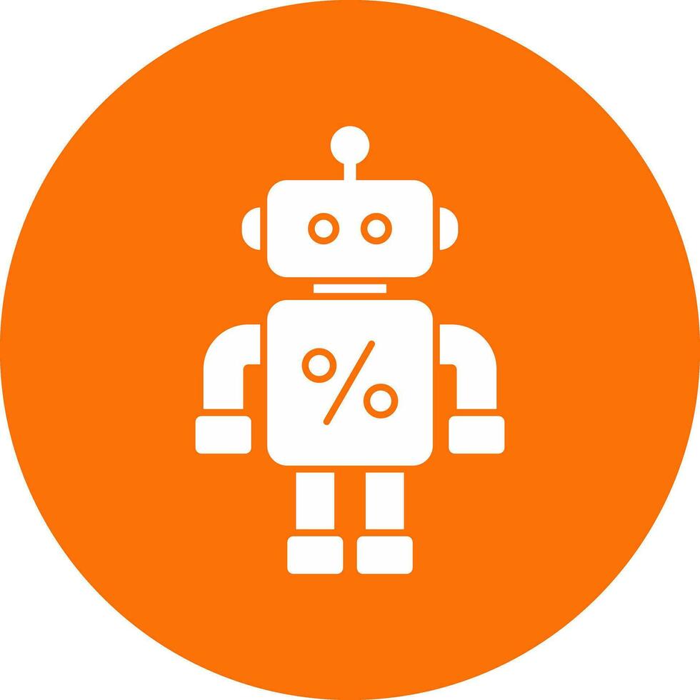 Discounted Robot Vector Icon Design