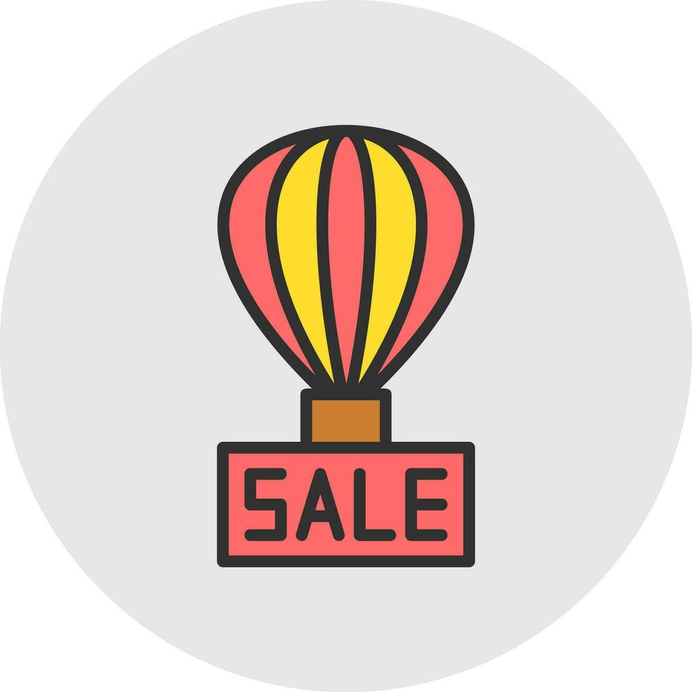 Sale Hot Air Balloon Vector Icon Design