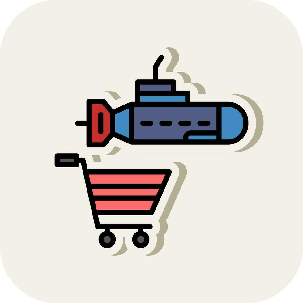 Shopping Submarine Vector Icon Design