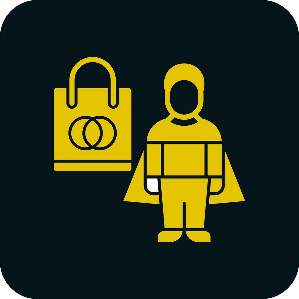 Shopping Superhero Vector Icon Design