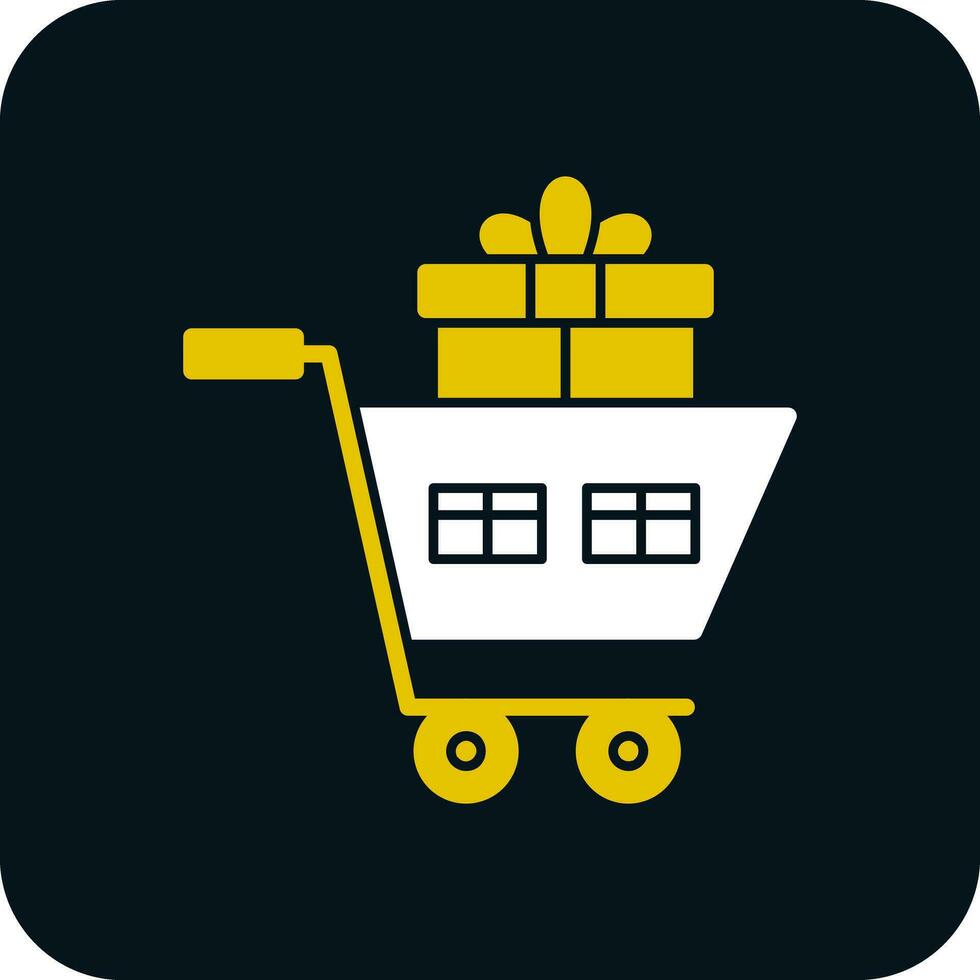 Shopping Cart with Gifts Vector Icon Design