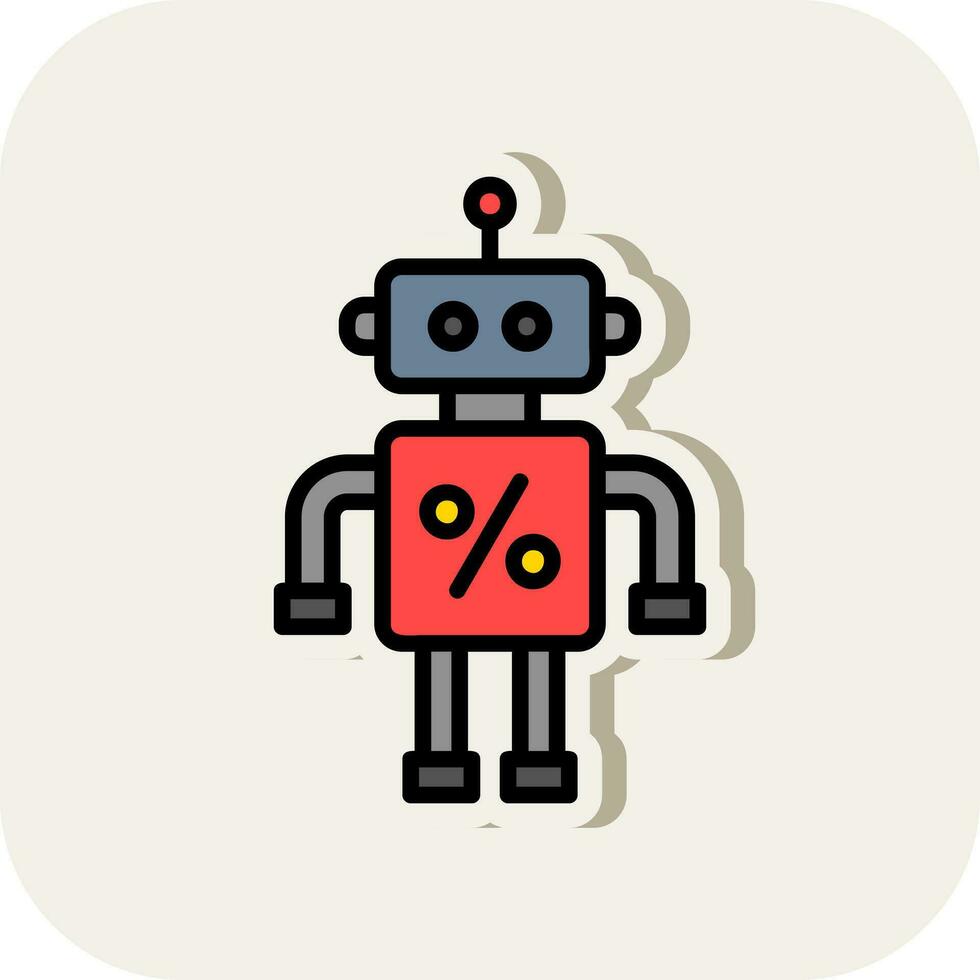 Discounted Robot Vector Icon Design