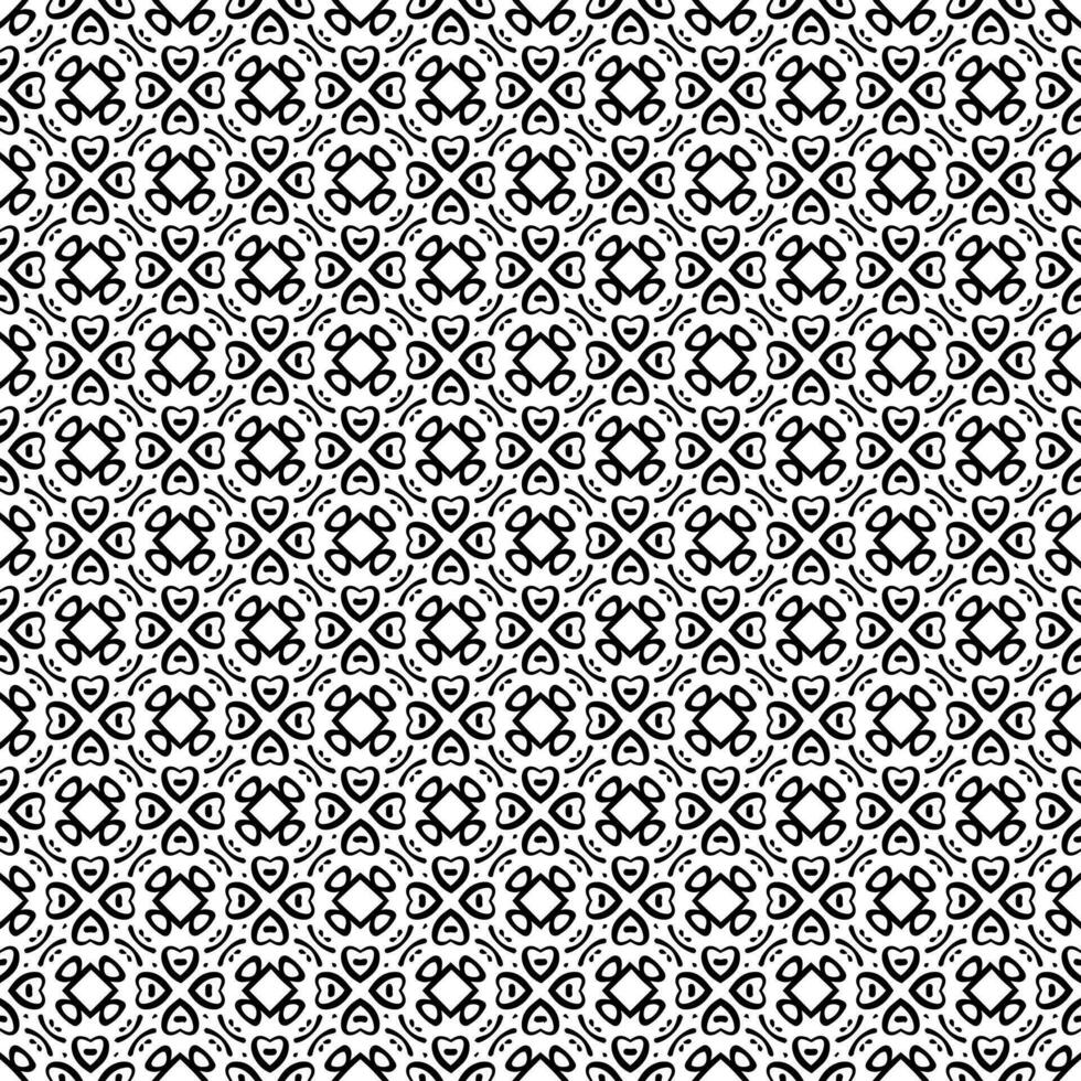 Black and white seamless pattern texture. Greyscale ornamental graphic design. Mosaic ornaments. Pattern template. vector