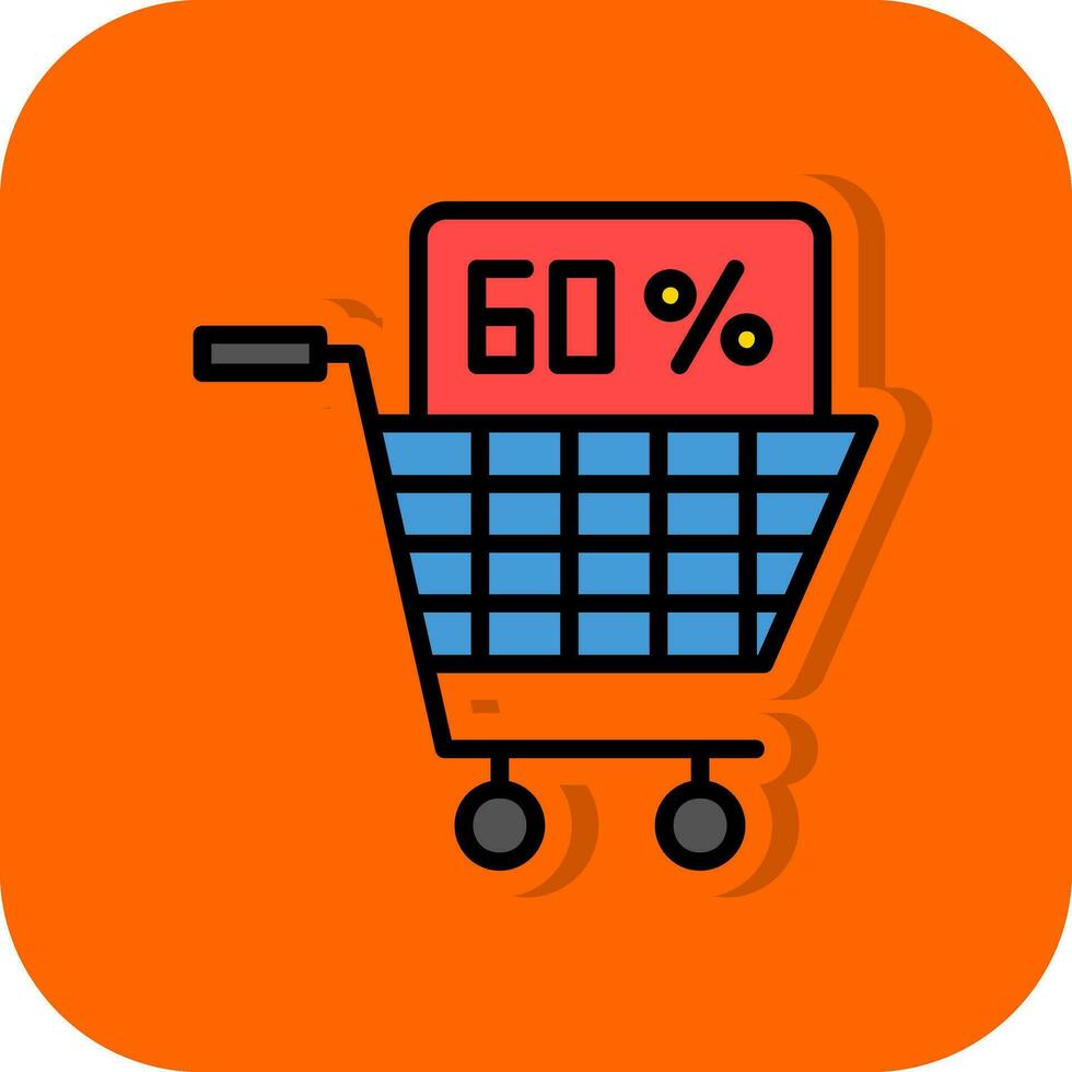 Discounted Shopping Cart Vector Icon Design