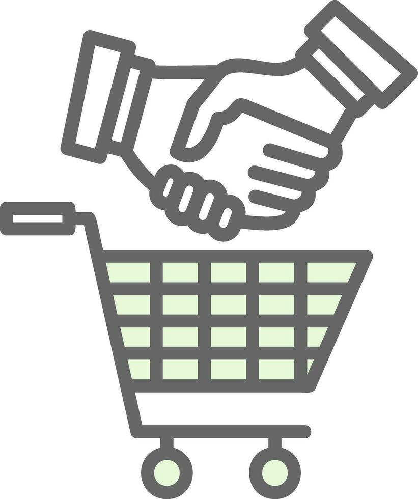 Shopping Handshake Vector Icon Design