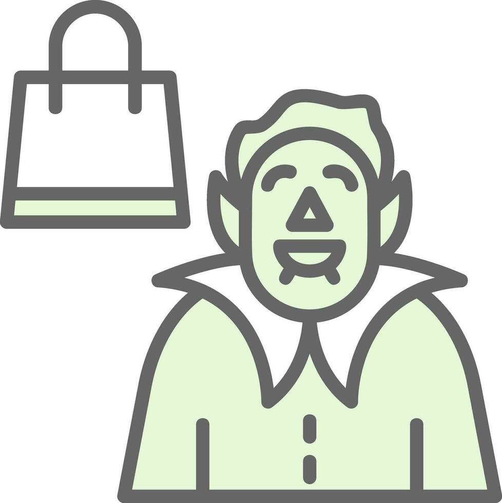 Shopping Vampire Vector Icon Design