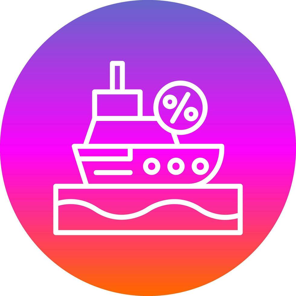 Discounted Cruise Ship Vector Icon Design