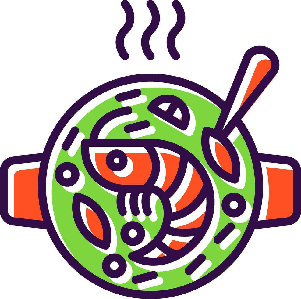 Seafood Paella Vector Icon Design