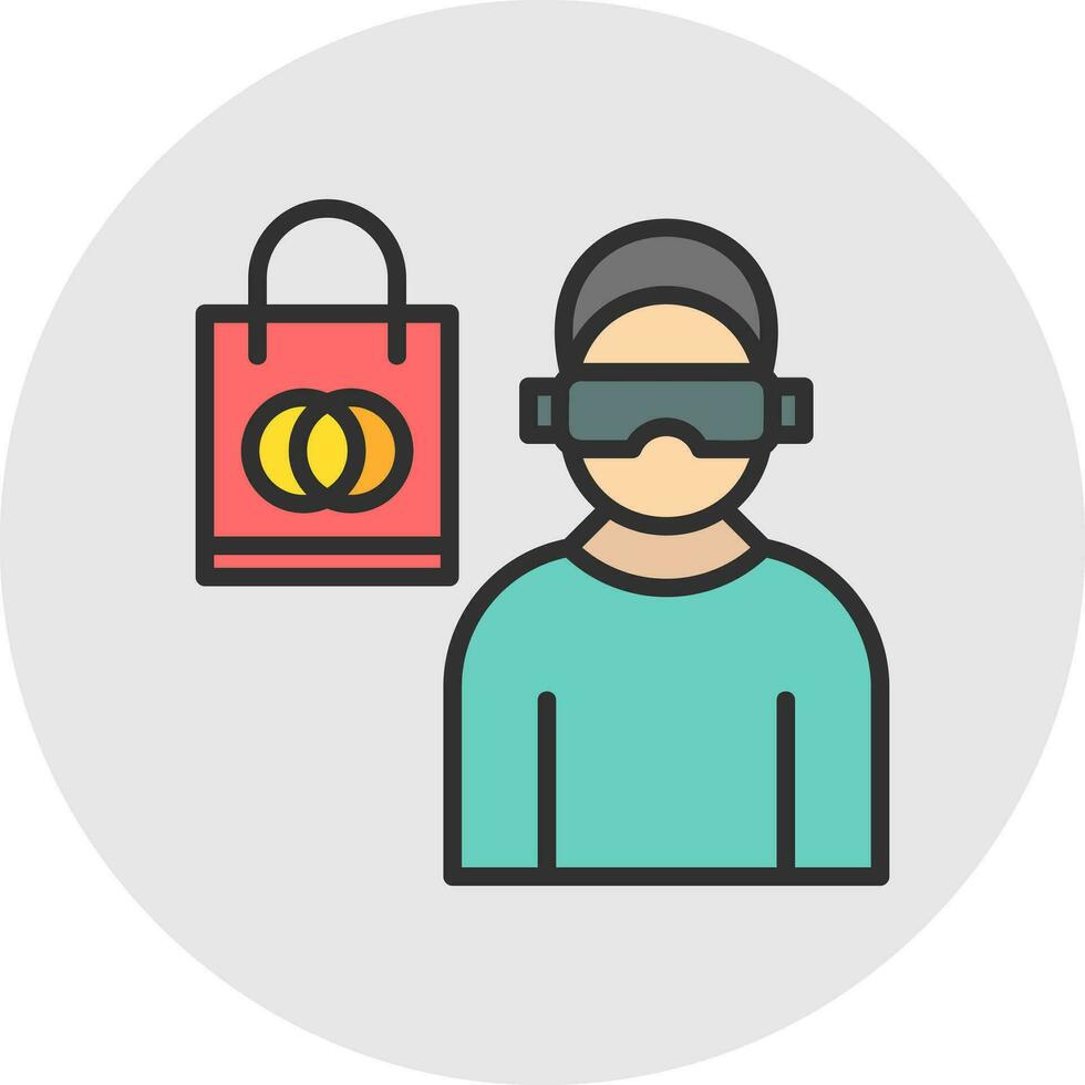 Shopping VR Headset Vector Icon Design