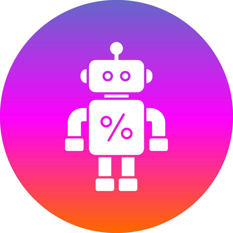 Discounted Robot Vector Icon Design