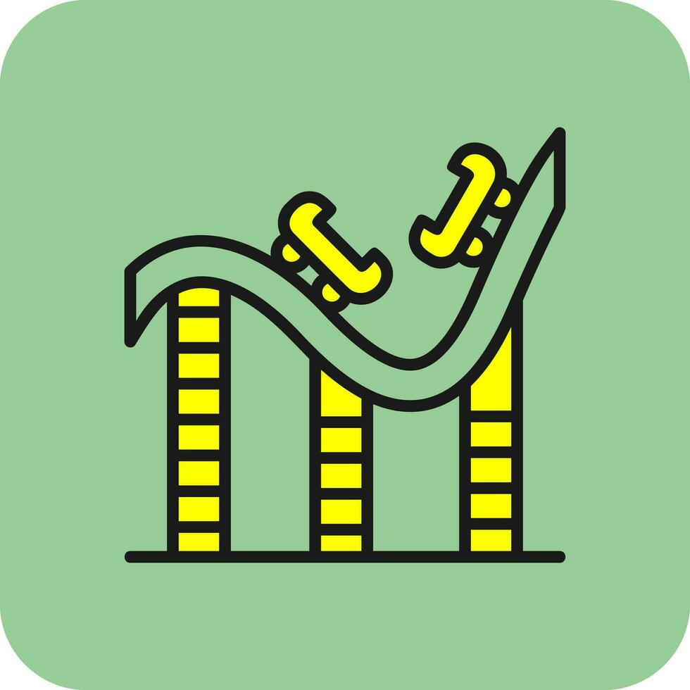 Shopping Roller Coaster Vector Icon Design