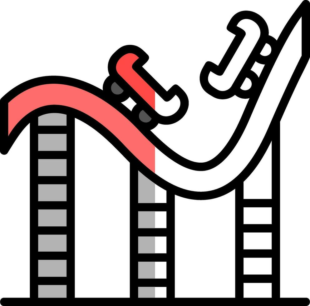 Shopping Roller Coaster Vector Icon Design