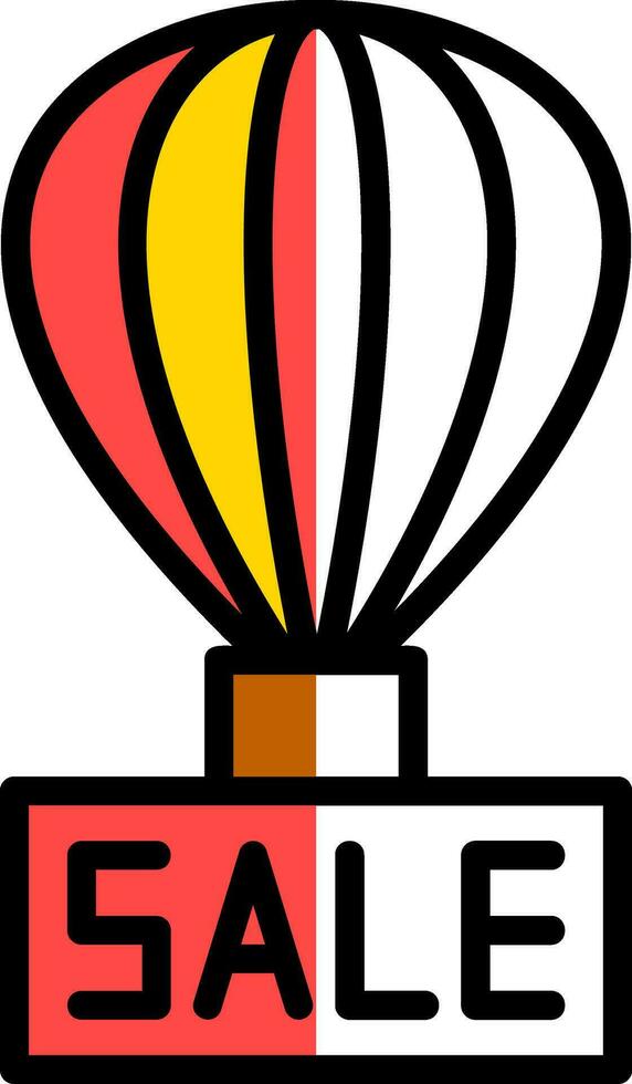 Sale Hot Air Balloon Vector Icon Design