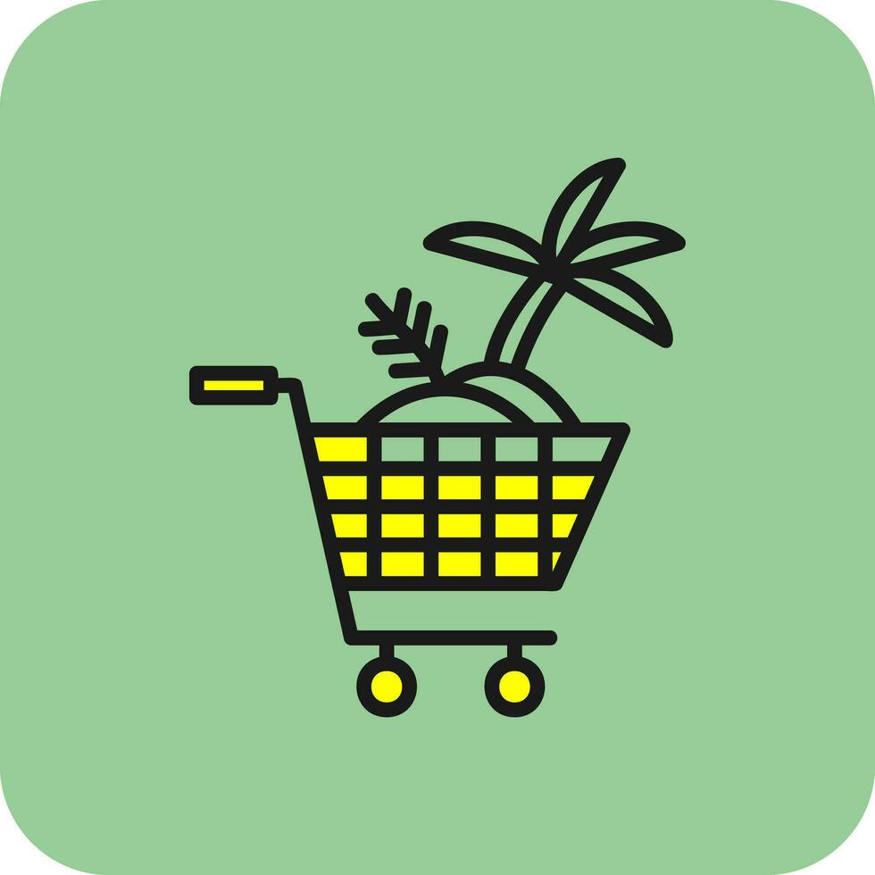 Shopping Cart Island Vector Icon Design