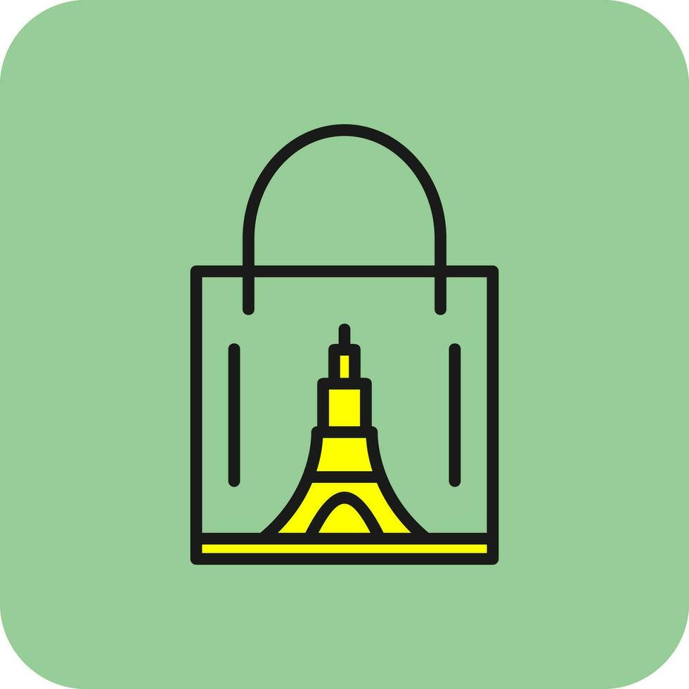 Shopping Bag Tower Vector Icon Design