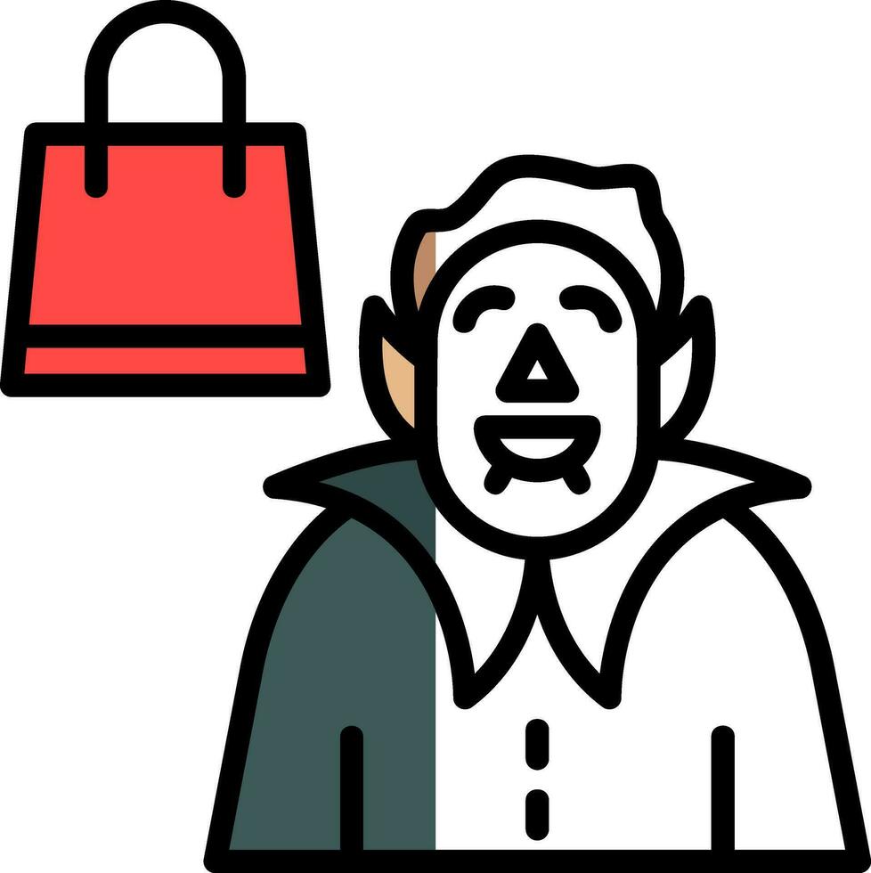 Shopping Vampire Vector Icon Design