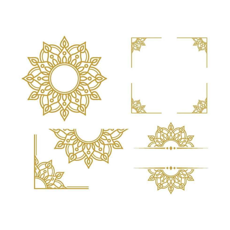 Mandala Wedding Frame Element Vector Design
