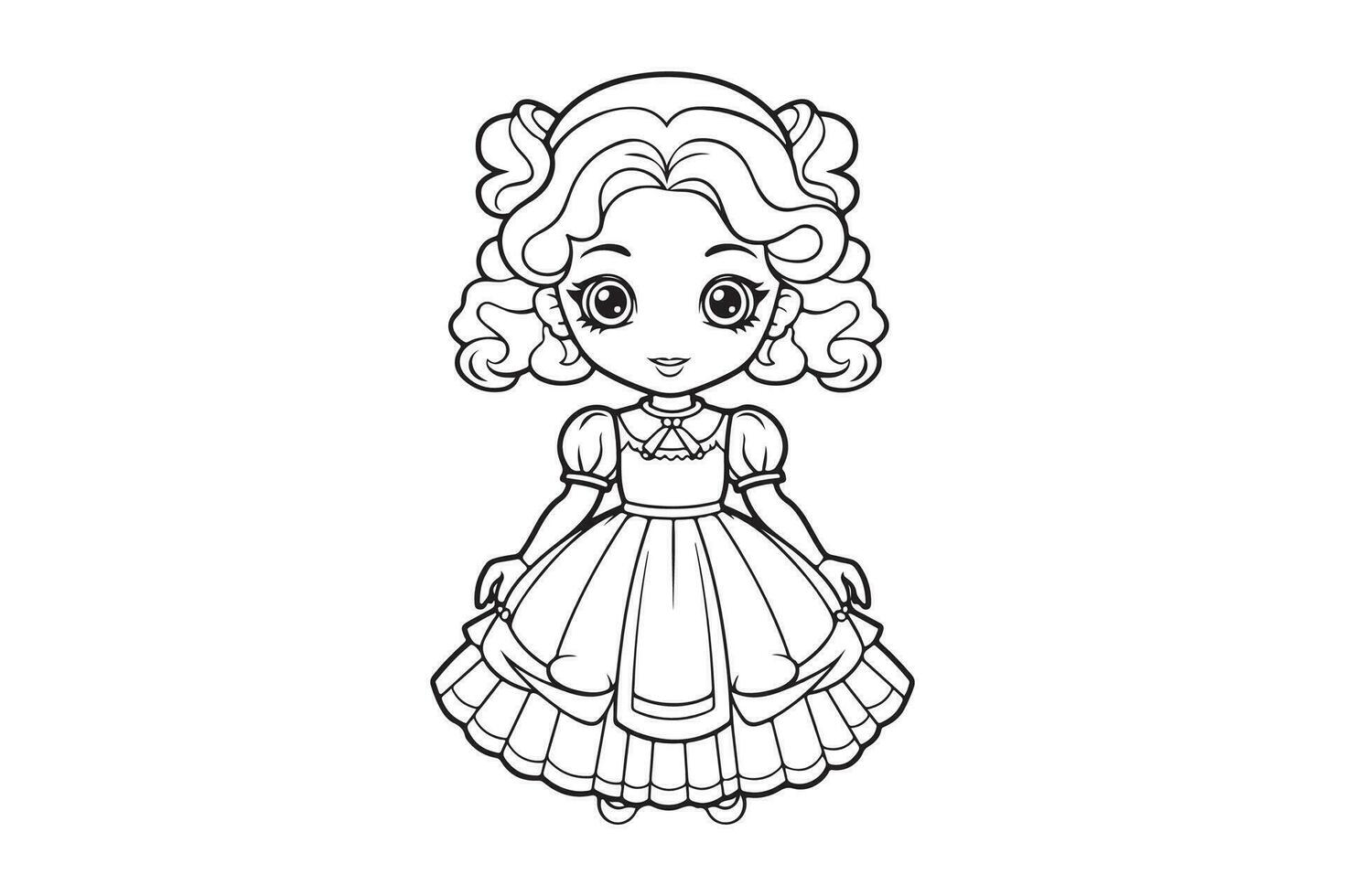 Best Printable Coloring Pages for Kids, Coloring Pages with Girls Characters vector