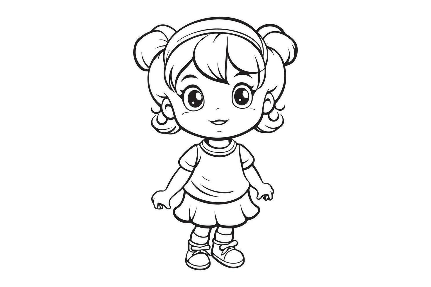 Best Printable Coloring Pages for Kids, Coloring Pages with Girls  Characters 31374987 Vector Art at Vecteezy