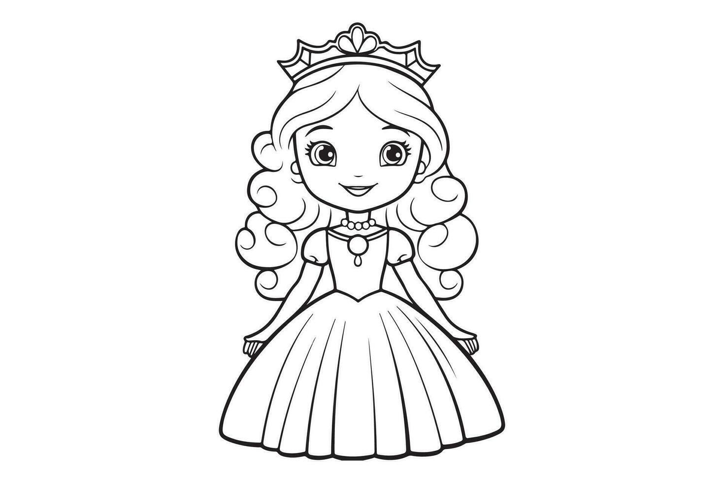 Best Printable Coloring Pages for Kids, Coloring Pages with Girls Characters vector