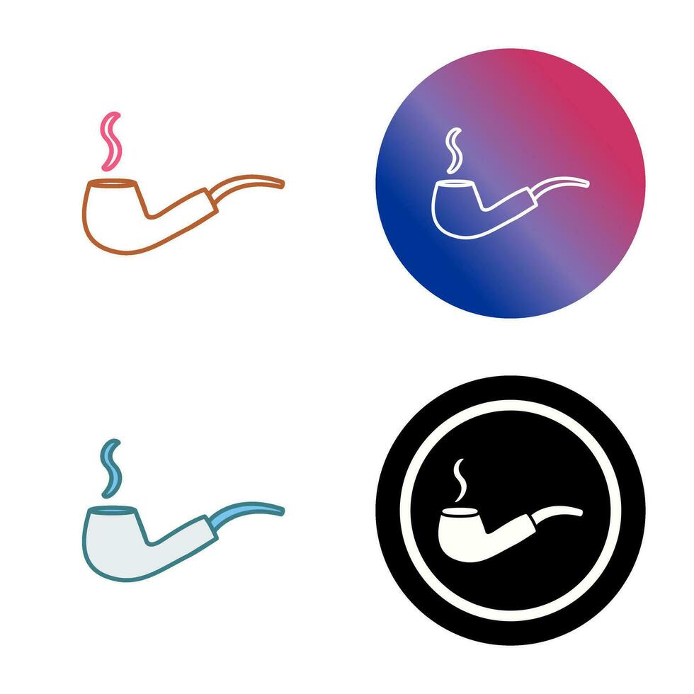 Unique Lit Smoking Pipe Vector Icon