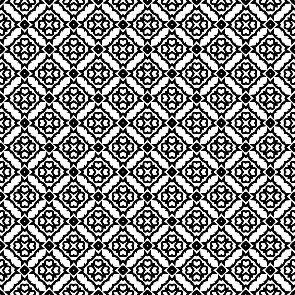 Black and white seamless pattern texture. Greyscale ornamental graphic design. vector