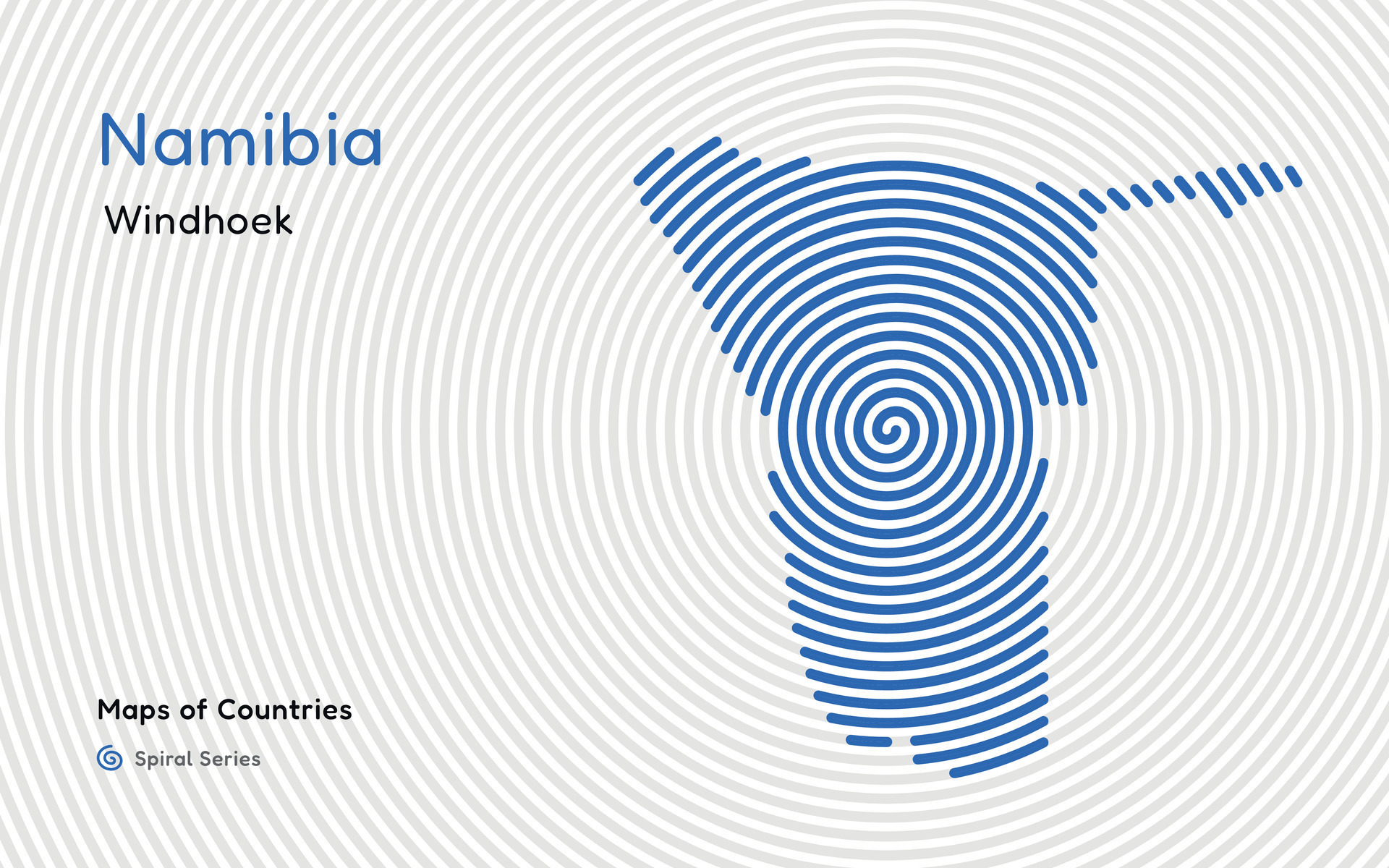 Creative Map Of Namibia Political Map Windhoek Capital World Creative Map Of Namibia Political Map Windhoek Capital World Countries Maps Series Spiral Fingerprint Series Vector
