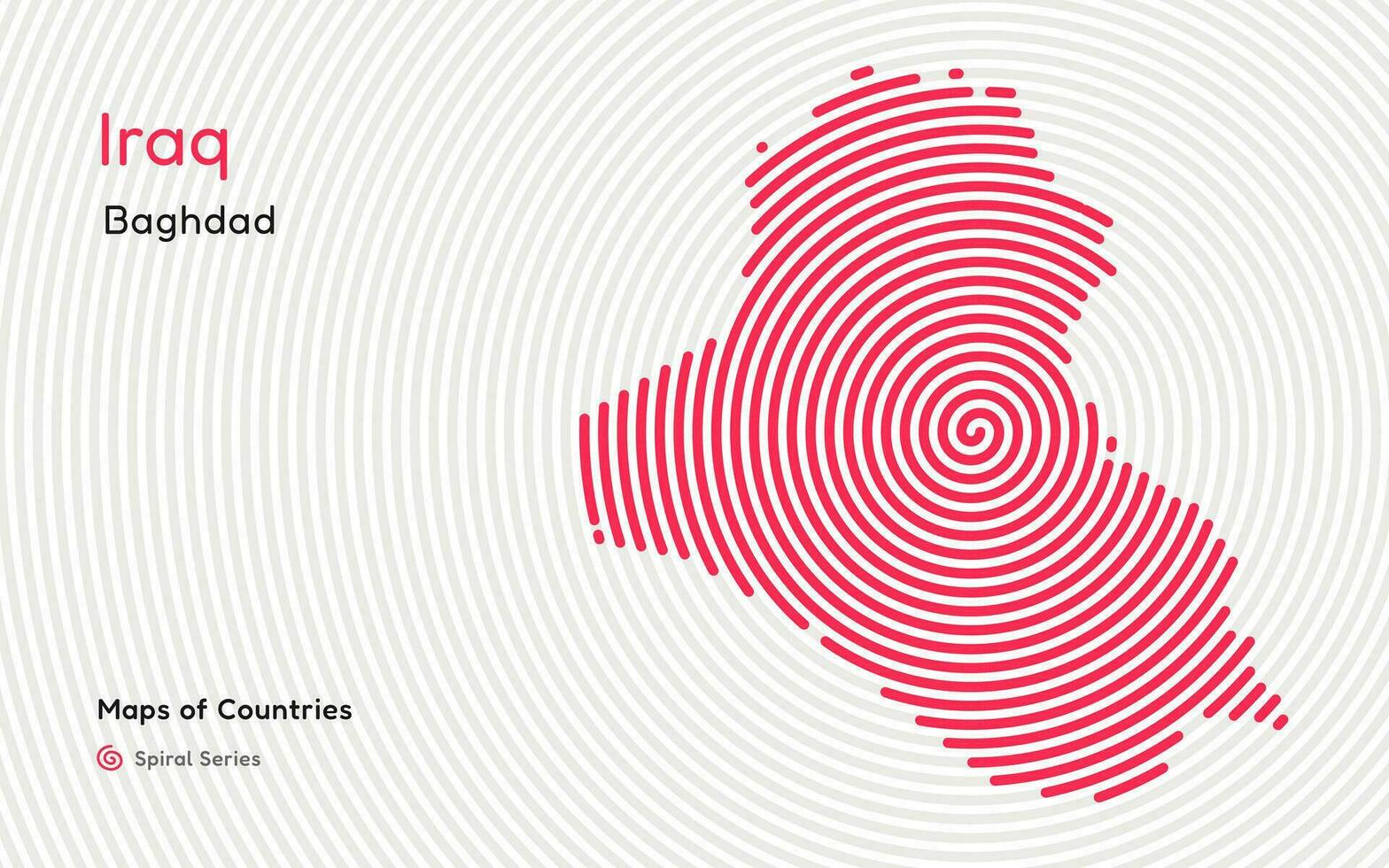 World Countries vector maps series. Spiral fingerprint series