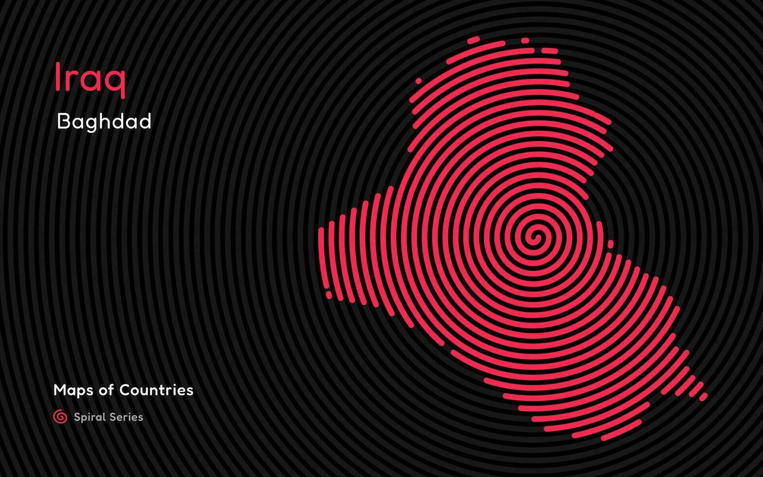 World Countries vector maps series. Spiral fingerprint series