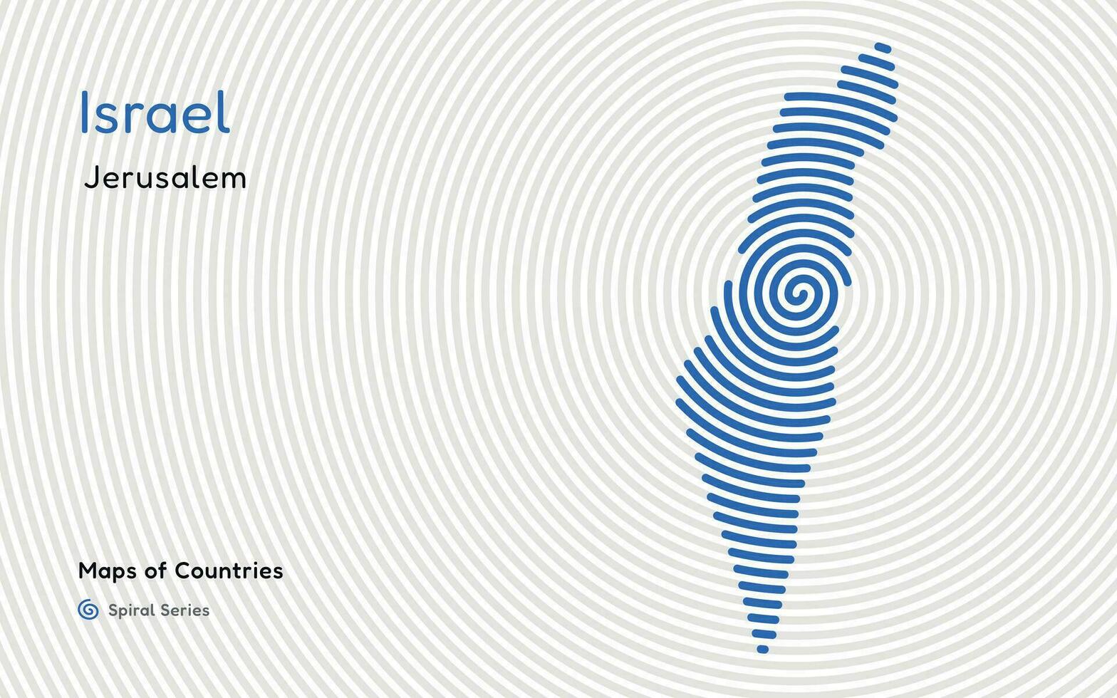 creativo mapa de Israel. político mapa. capital Jerusalén. mundo países vector mapas serie. espiral huella dactilar serie