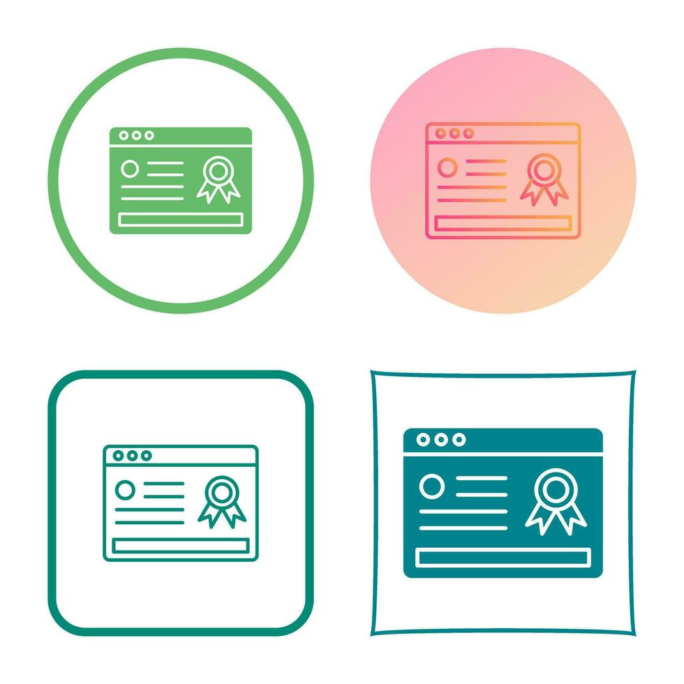 Online Certificate Vector Icon