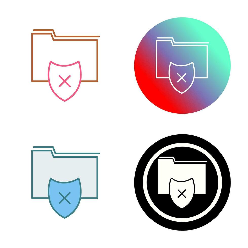 icono de vector de carpeta vulnerable